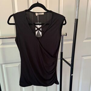 Elegant Black Wrap Blouse